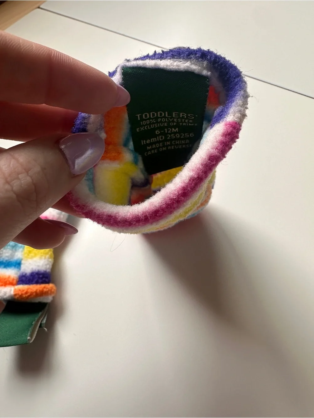 L.L.Bean Rainbow Striped Fleece Toddler Mittens Winter 6-12m
